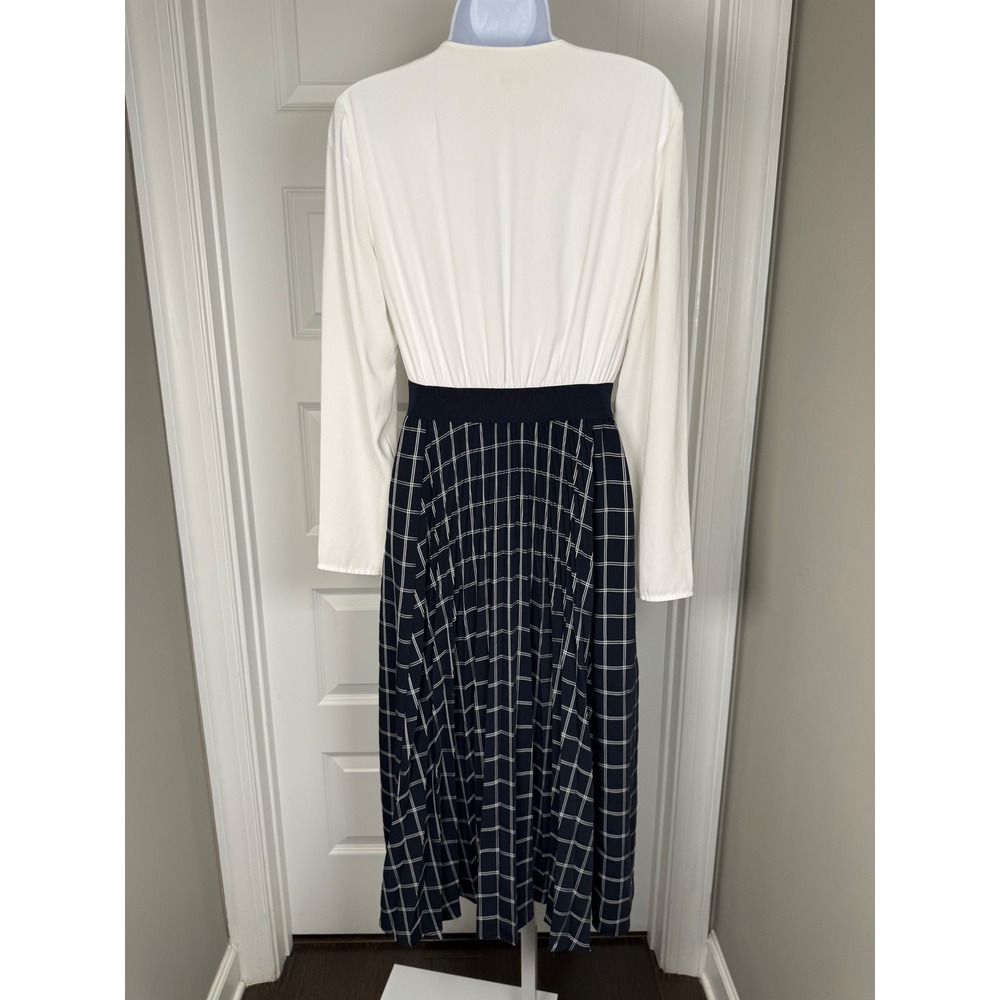 Ted Baker‎ Fancesa Fit & Flare Check Midi Dress Ivory Black 2 Quiet Luxury - Picture 7 of 9